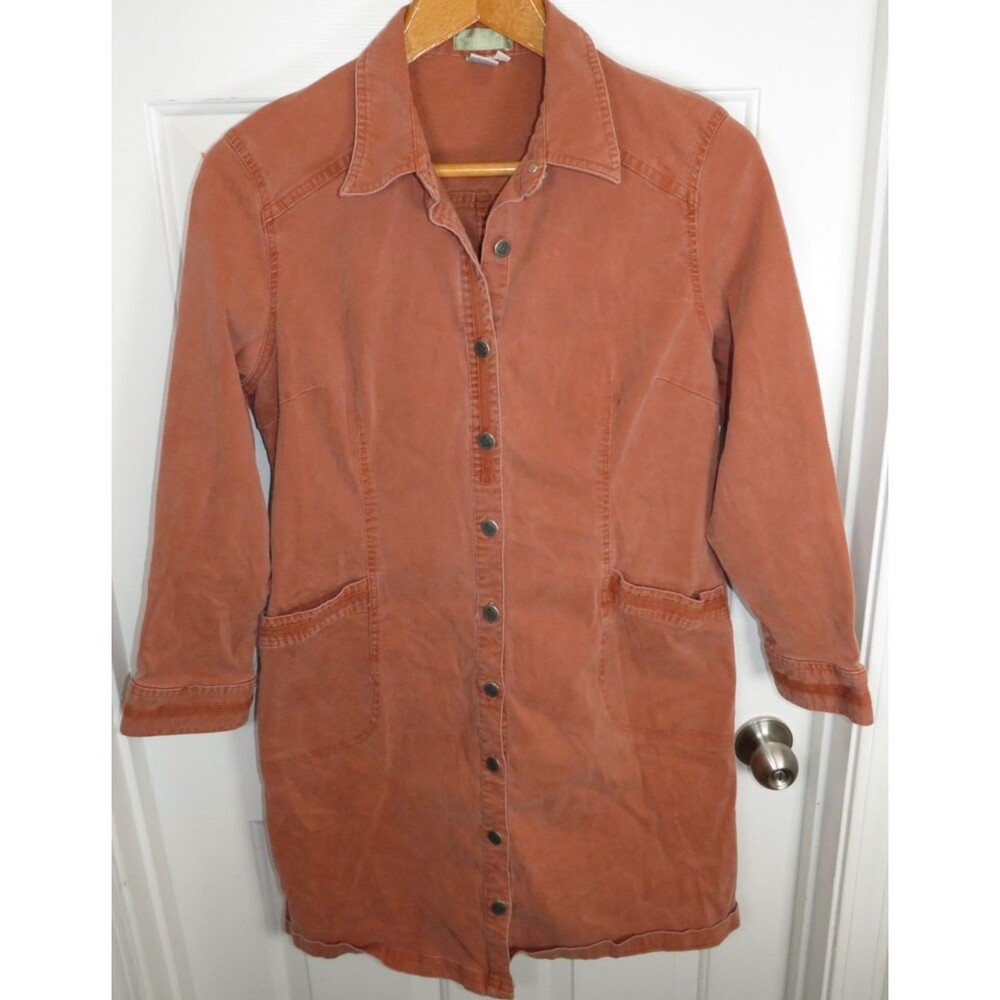 THE TERRITORY AHEAD Womens Size 14P Corduroy Shirt Dress L/S Pockets Stretch